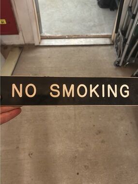 Vintage Black "NO SMOKING" Sign